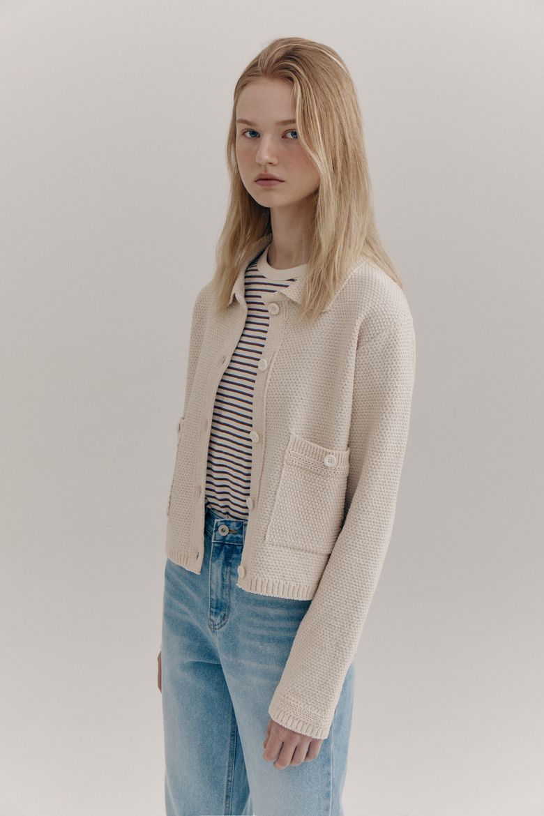 Tweed cardigan (Ivory)