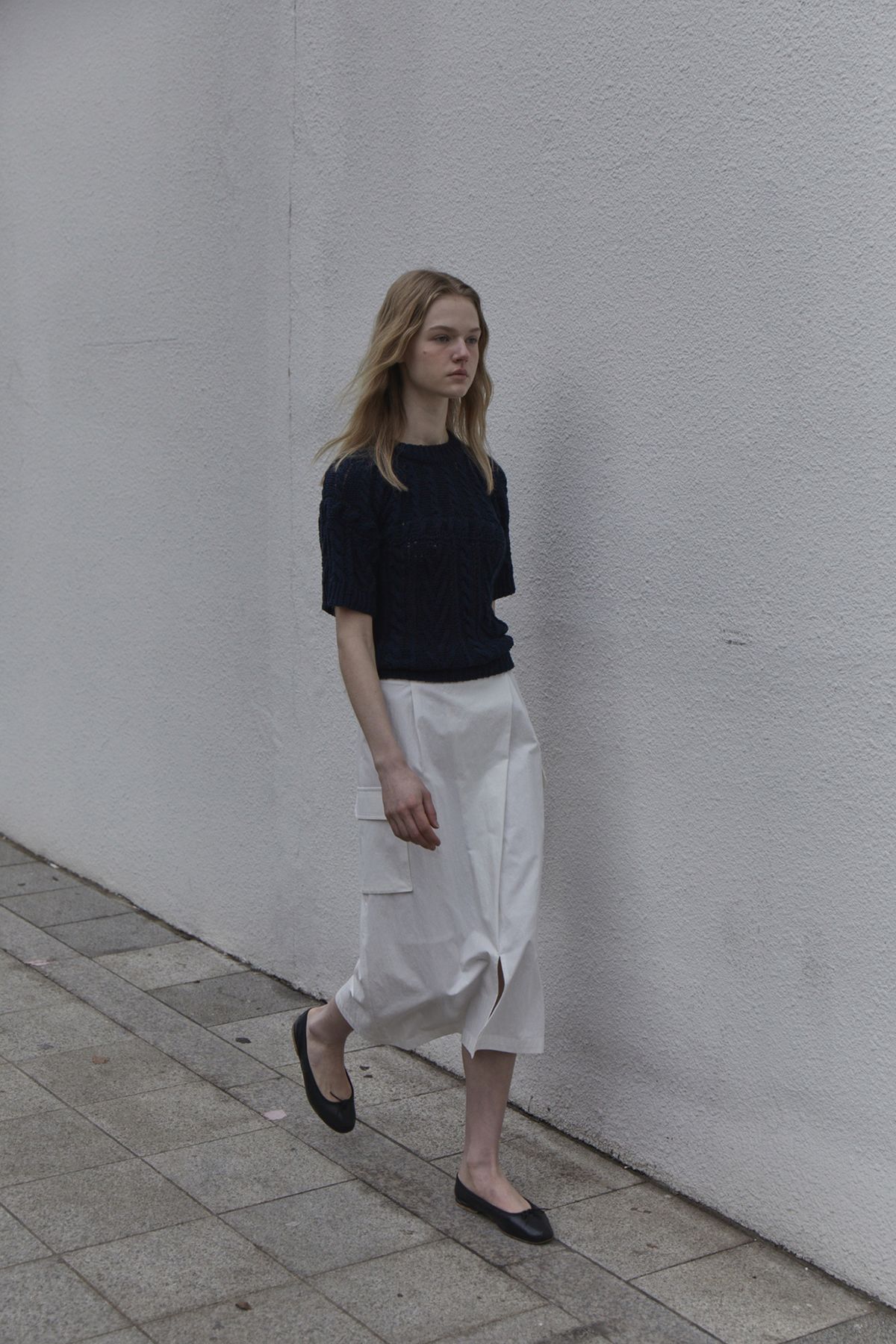 노우드(NOEUD) Cargo wrap skirt (Ivory)