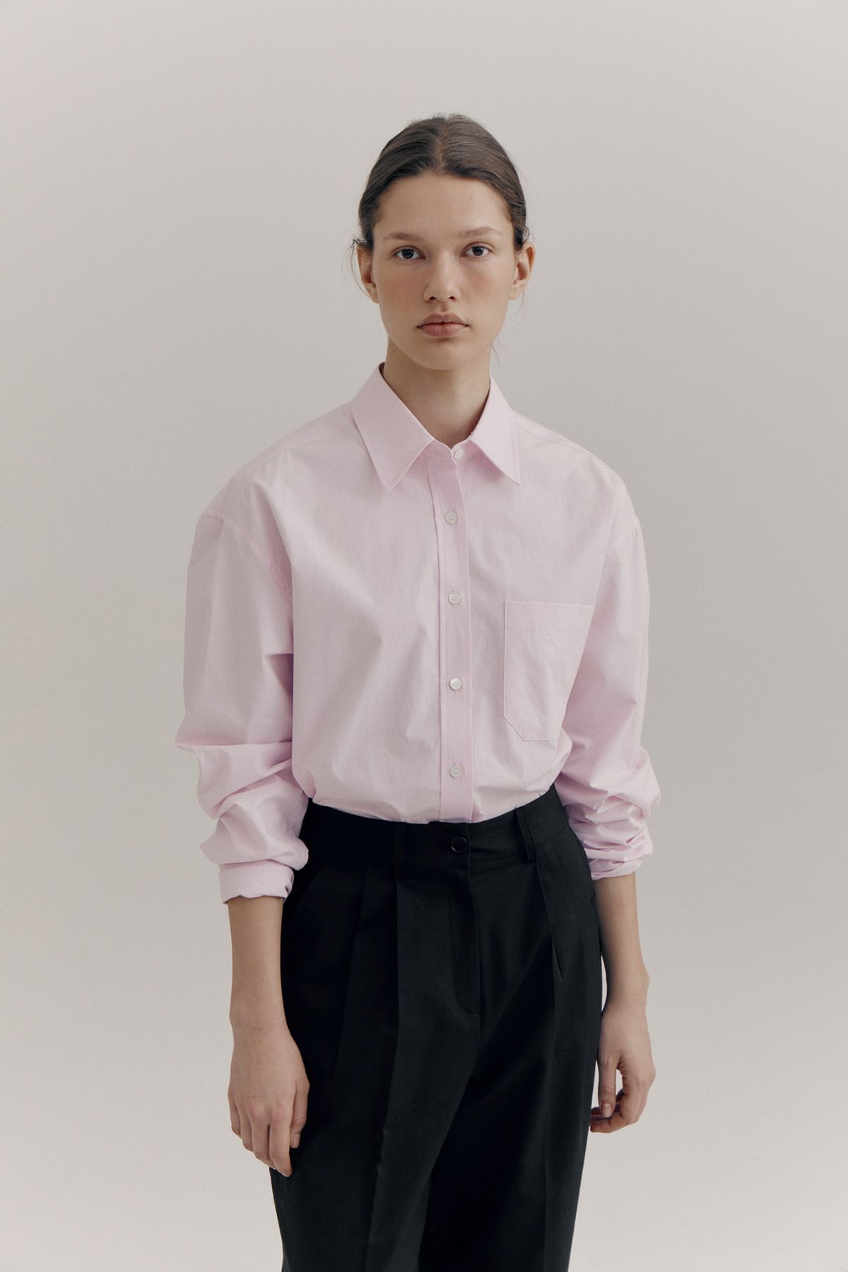 노우드(NOEUD) Basic cotton shirt (pink)