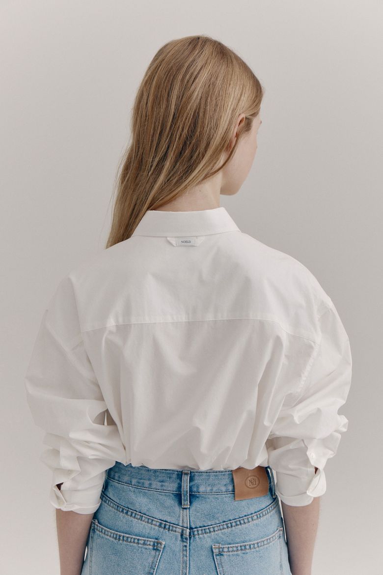 Basic cotton shirt (ivory)