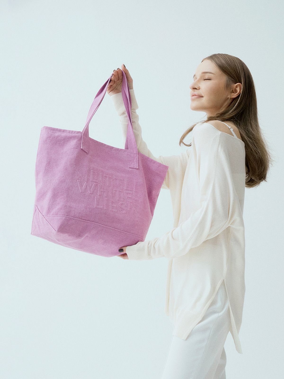 엘더블유엘(LWL) CANDY CRUSH DENIM TOTE h PURPLE (캔디크러시 데님 토트 h 퍼플)