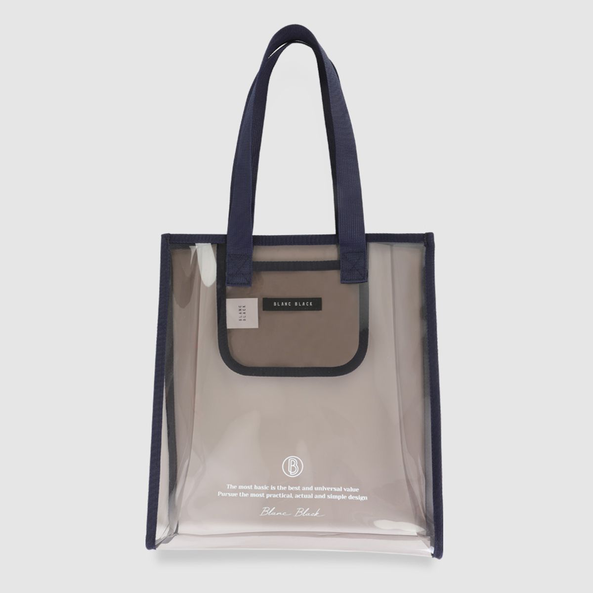 블랑블랙(BLANCBLACK) 클리어 틴트 쇼퍼백 네이비