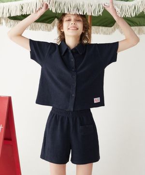 TERRY POCKET SHORT PANTS_Navy
