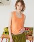 TERRY SQUARE NECK SLEEVELESS_Orange