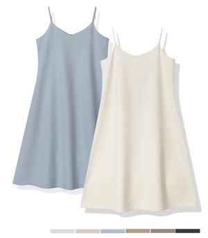 French Linen Like Sleeveless Dress - 6COL