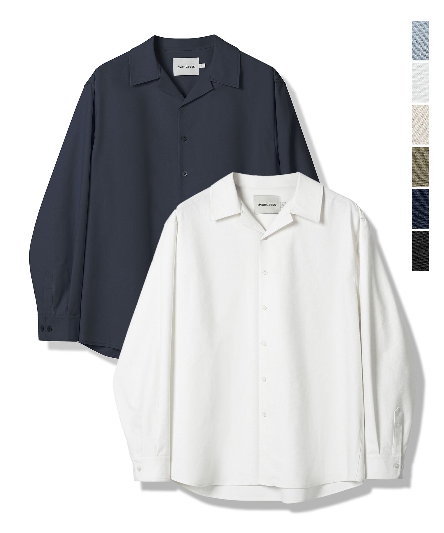MUSINSA | AVANDRESS French Linen-Like Loose Fit Open Collar Long