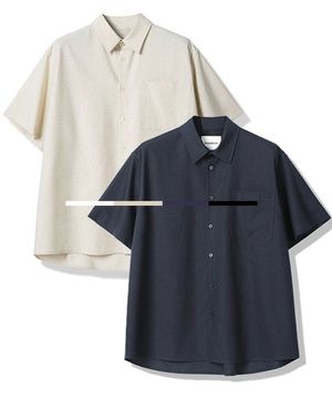 프렌치 린넨 라이크 반팔셔츠 - 4COL