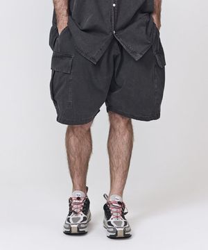 CB 피그먼트 카고 반바지 (차콜)