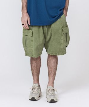 CB 피그먼트 카고 반바지 (카키)
