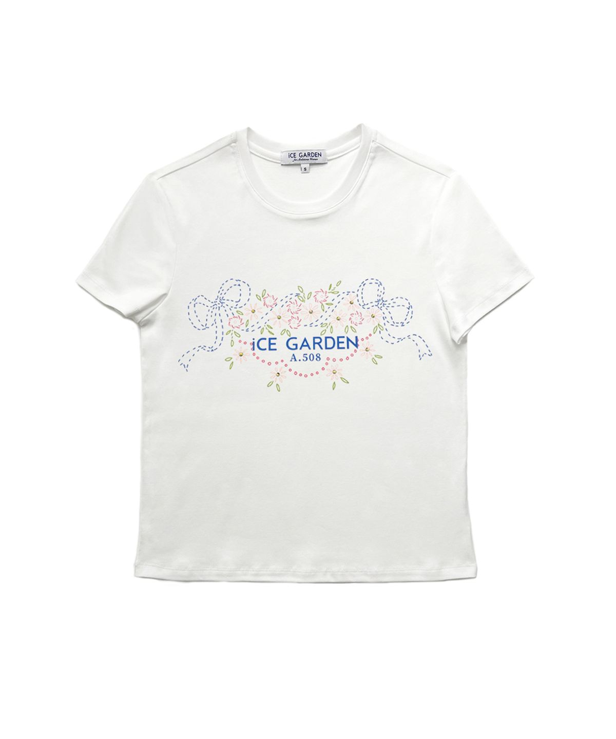 아이스가든에이오공팔(ICE GARDEN A.508) Floral Graphic T-shirt (Blue Lagoon)