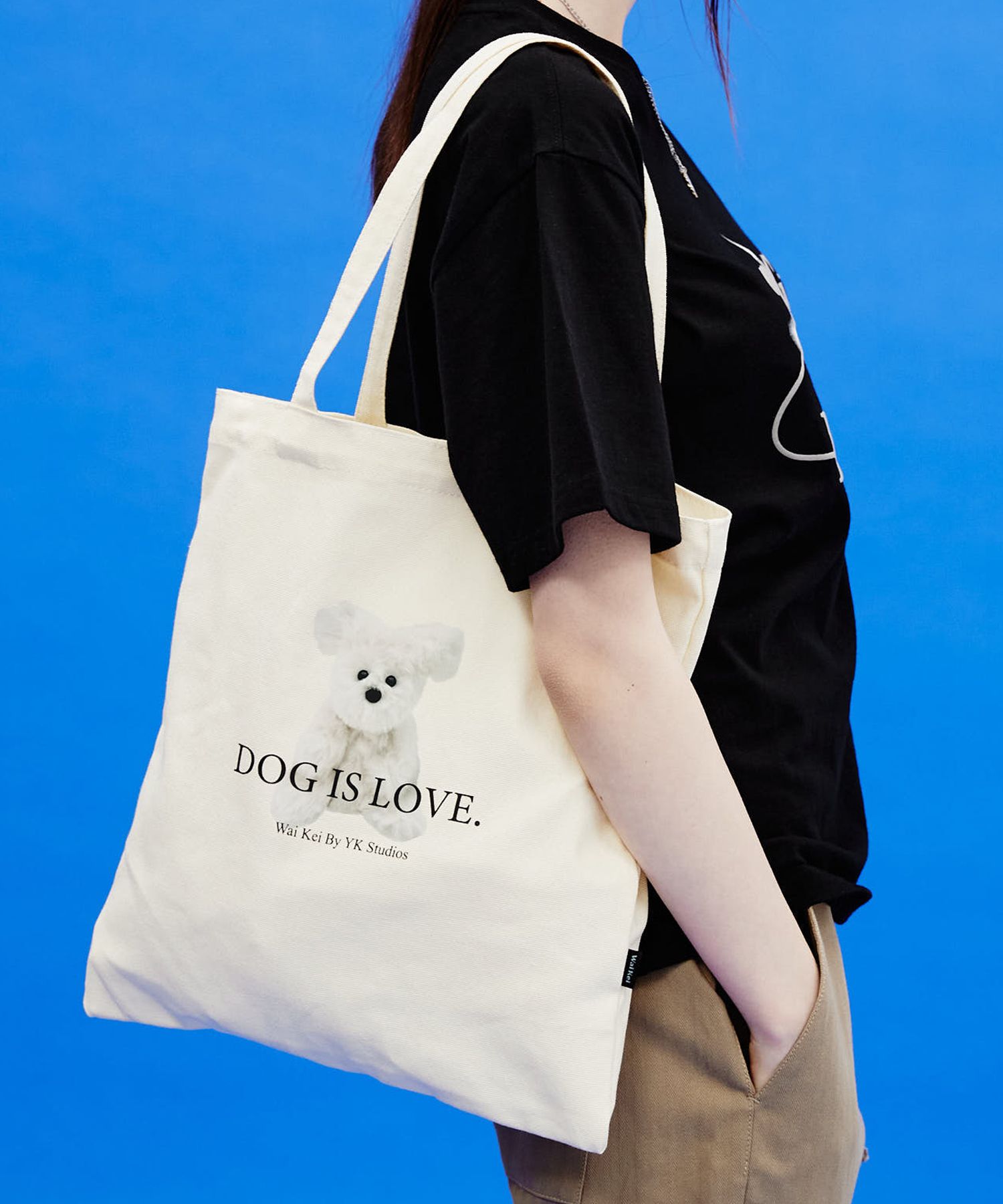 ★Wai Kei★ Oil Painting Maltese Eco Bag Ivory YKBD04AC10-1 MUSINSA | WAI KEI Dog is love Maltese toy eco bag ivory