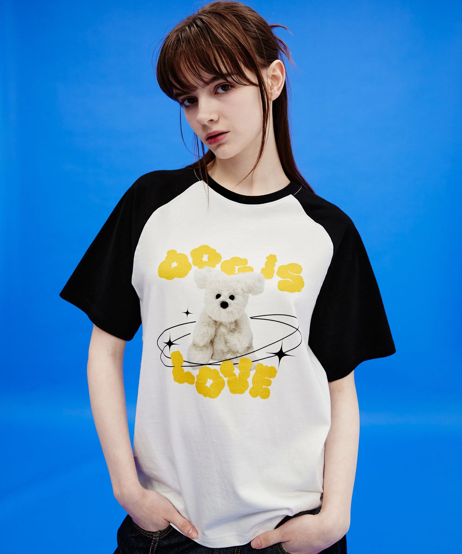 MUSINSA公式 | WAI KEI Dog is love raglan short sleeve t