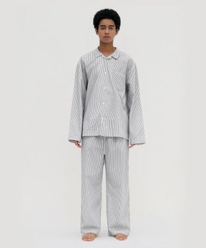 Stay Stripe Pajamas Long Pants - Gentle Black