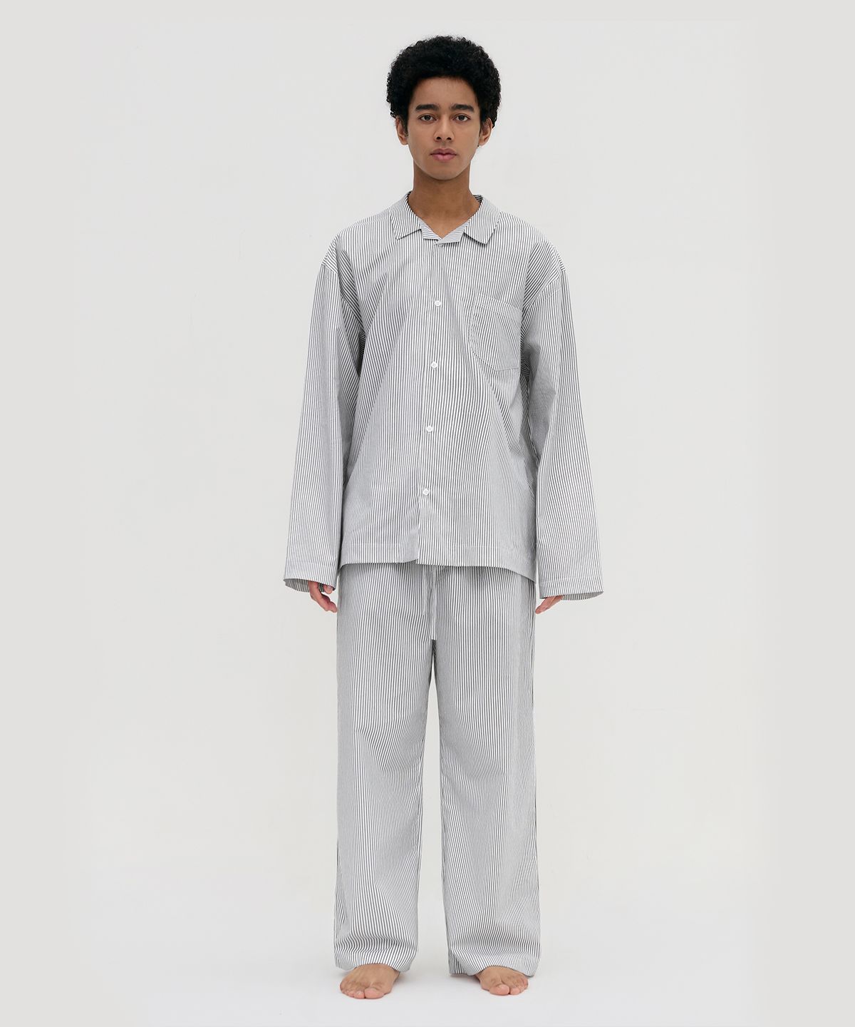레이지지(LAZYZ) Stay Stripe Pajamas Long Pants - Gentle Black