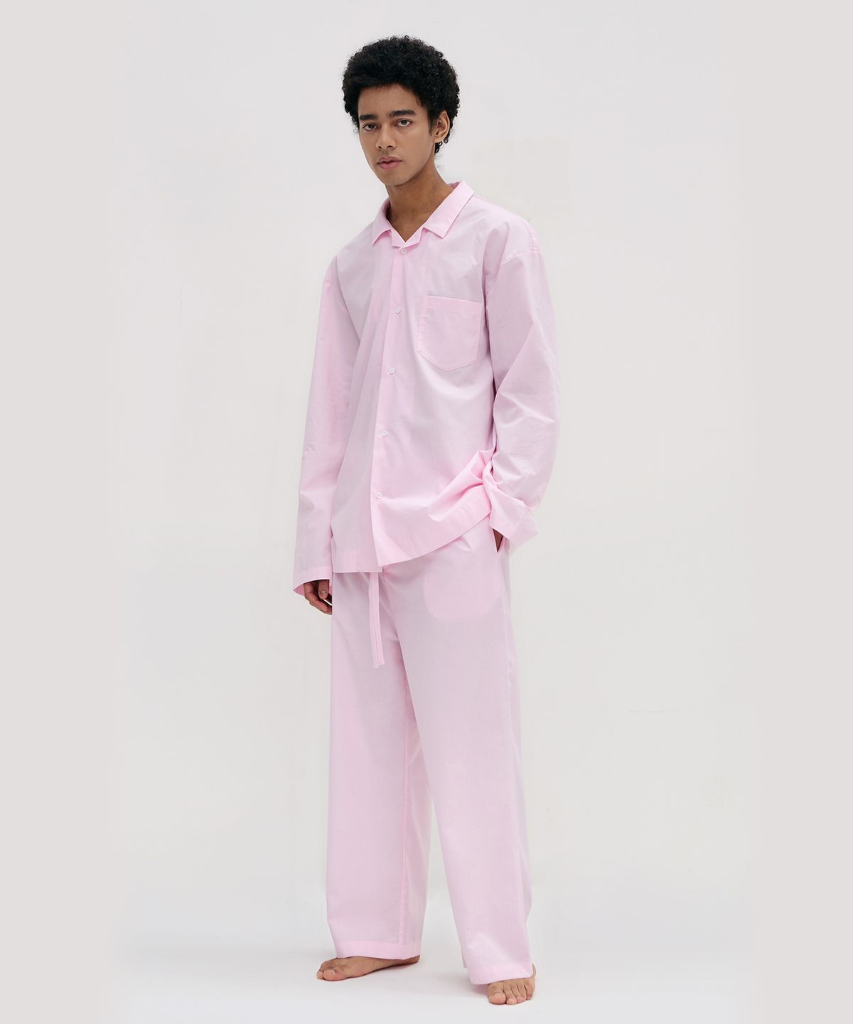 레이지지(LAZYZ) Stay Stripe Pajamas Long Pants - Raw Pink