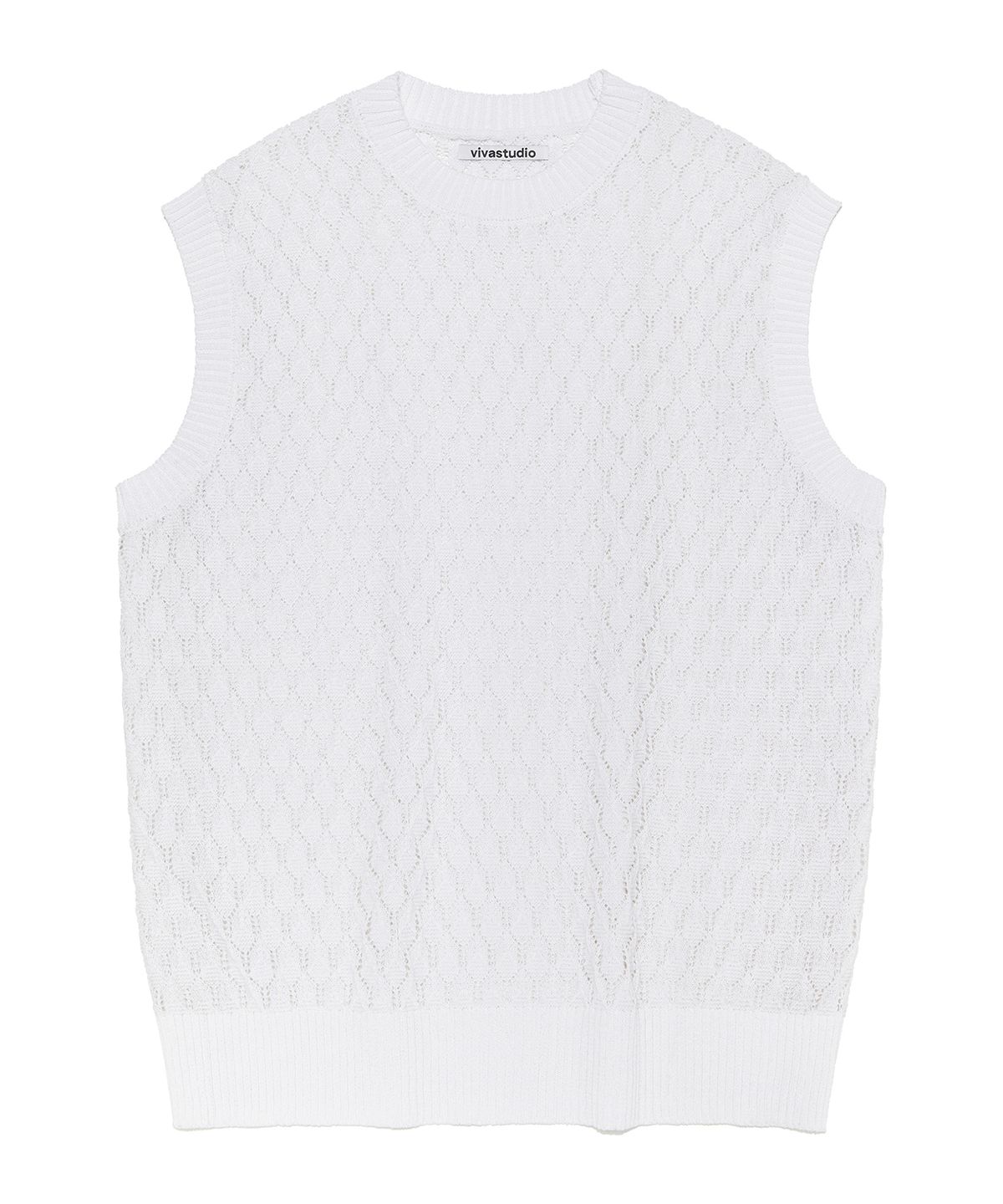 비바스튜디오(VIVASTUDIO) TREE BARK KNIT VEST [OFF WHITE]