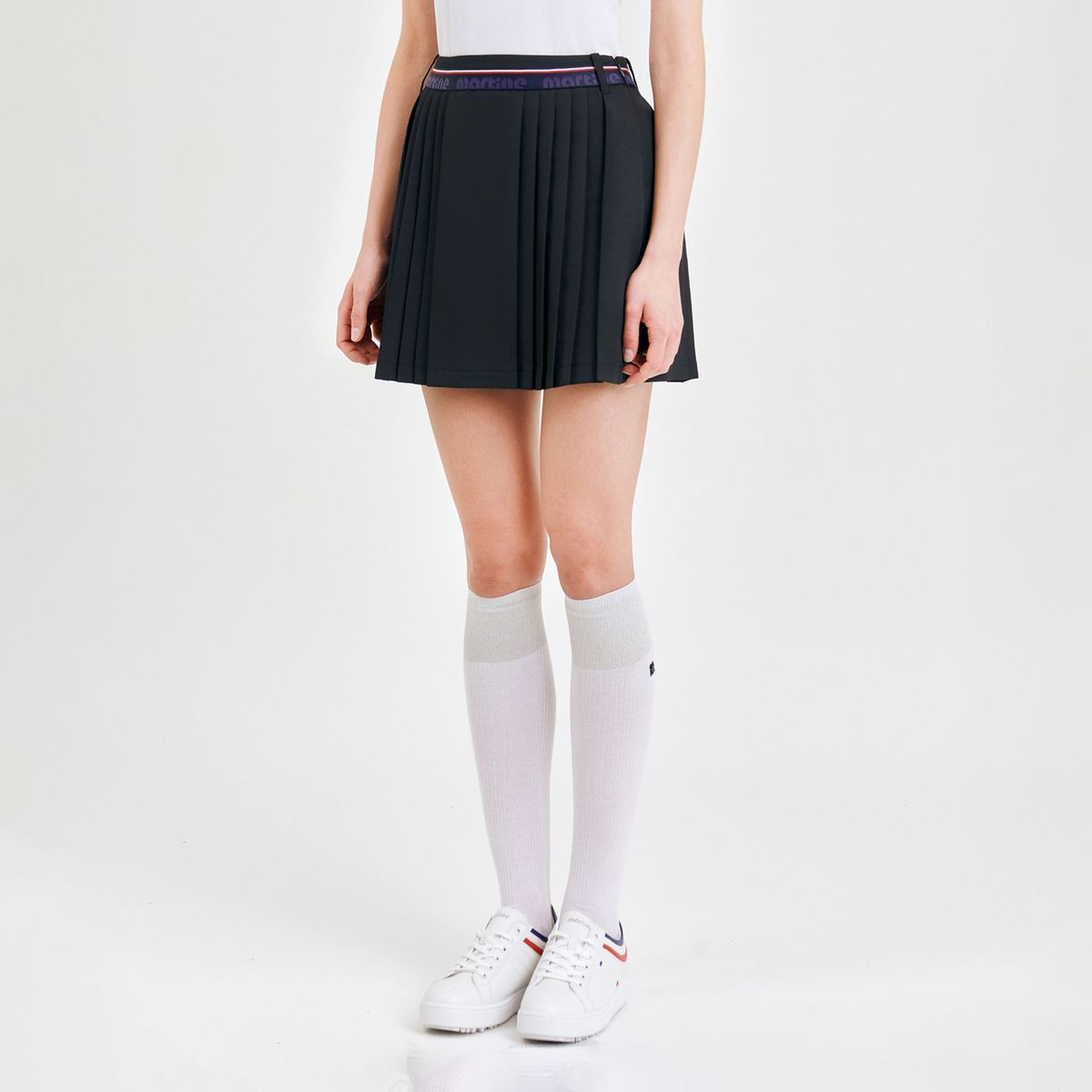 마틴골프(MARTINE GOLF) Taped Logo Point Pleats Culotte_Black