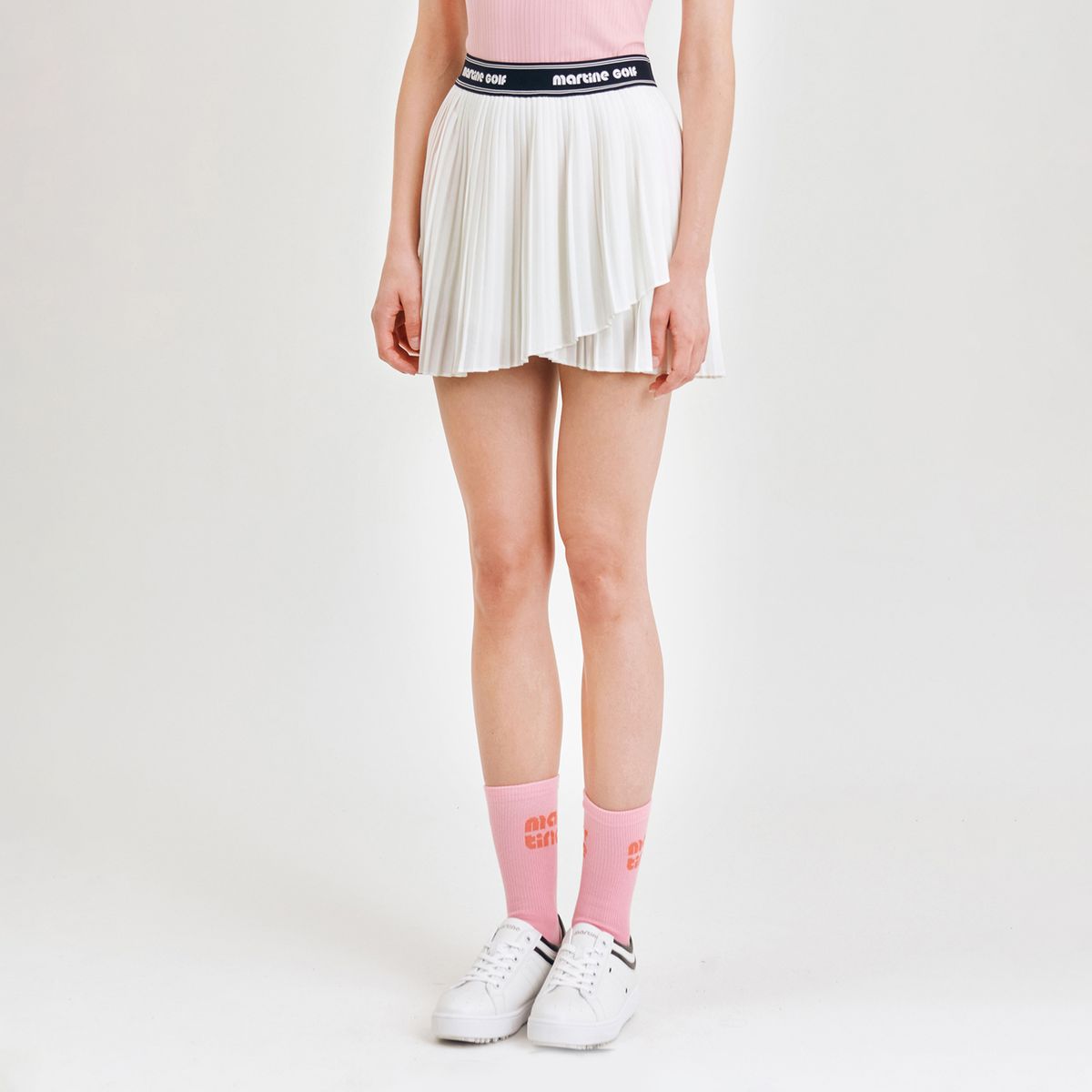 마틴골프(MARTINE GOLF) Banding Pleats Culottes_White