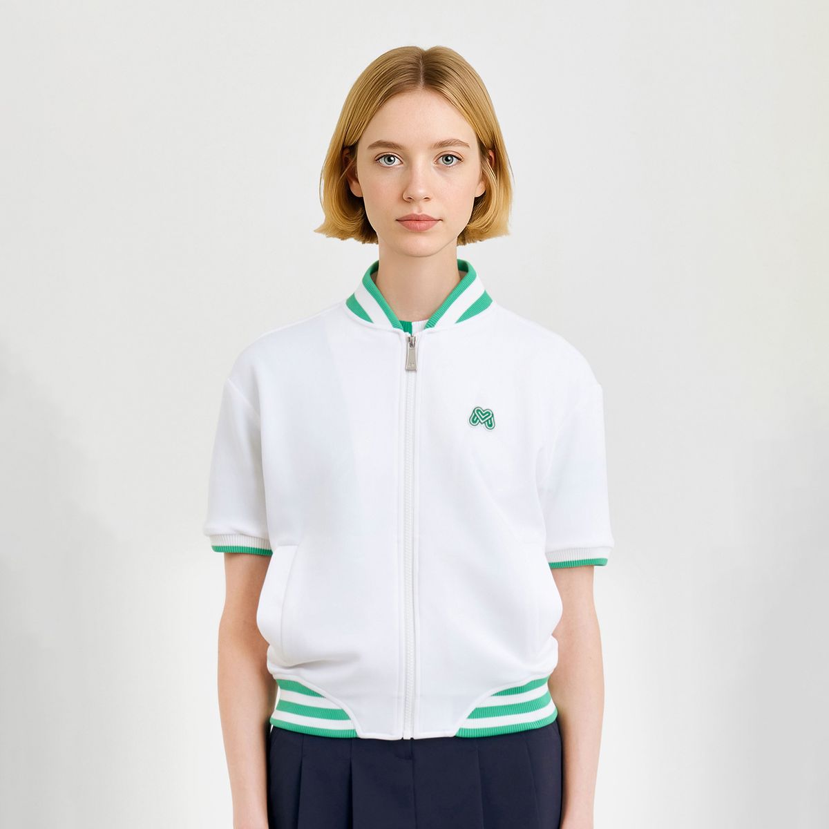 마틴골프(MARTINE GOLF) Jersey Short Sleeve Jumper_White