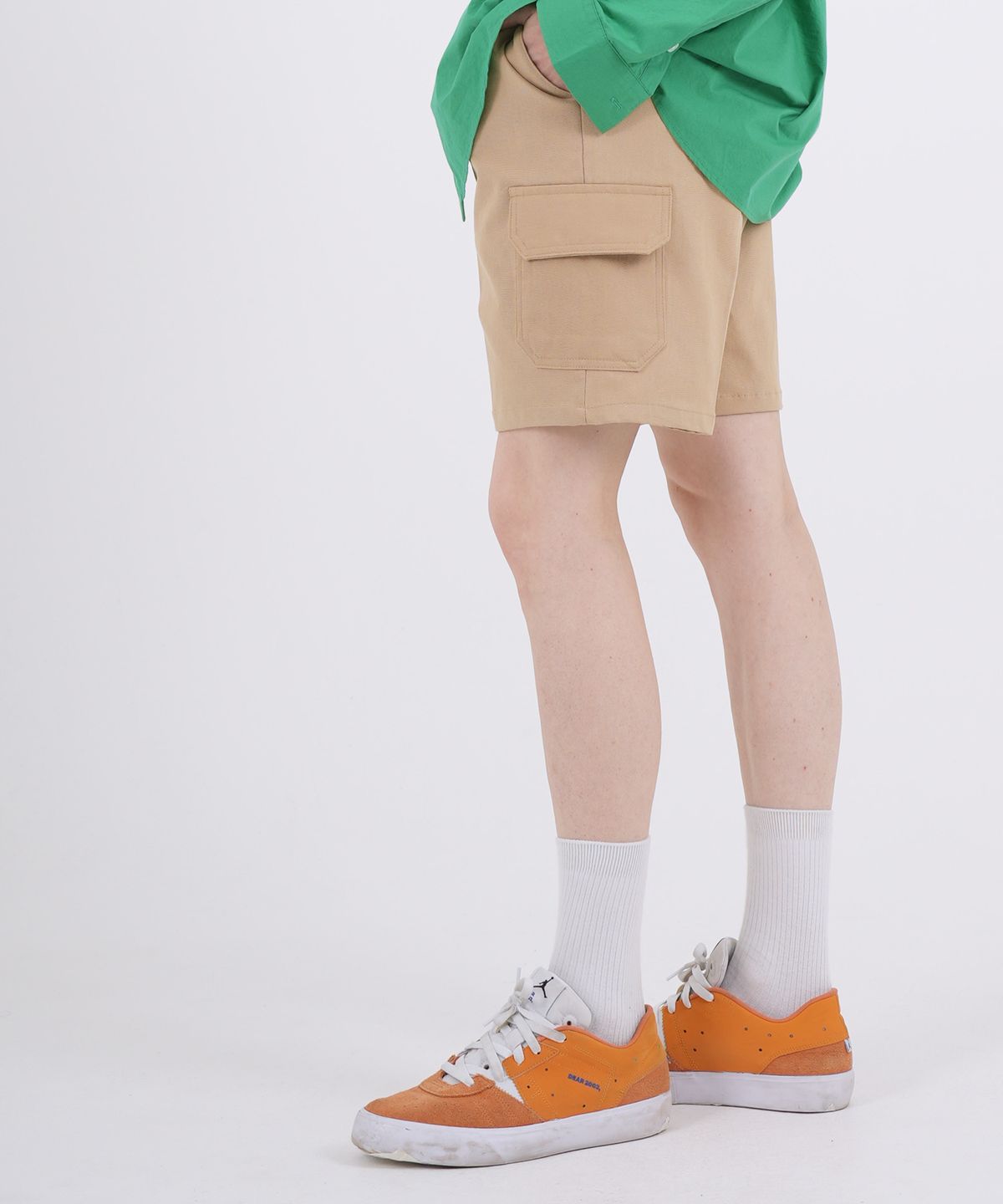 에이본(THE-ABON) 데일리 코튼 카고 하프 팬츠 베이지