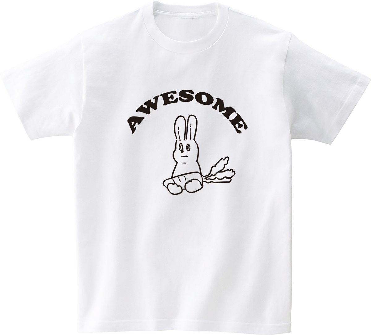 어썸어스(AWESOMEUS) CARROT WITH RABBIT 반팔 티셔츠 화이트