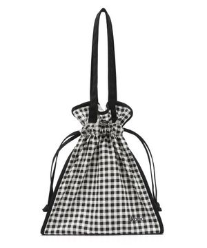 스트링에코백(블랙체크)