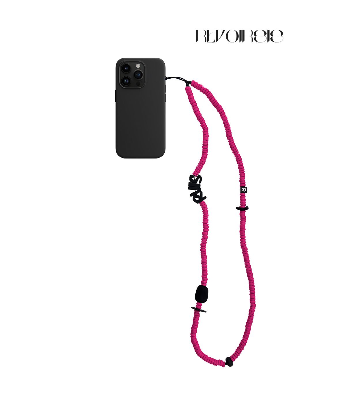 르브아시스(REVOIRSIS) nature beads crossbody phone strap magenta