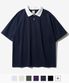 더블코튼 투톤 카라 반팔 티셔츠 네이비 SJST1412