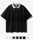 더블코튼 투톤 카라 반팔 티셔츠 블랙 SJST1412