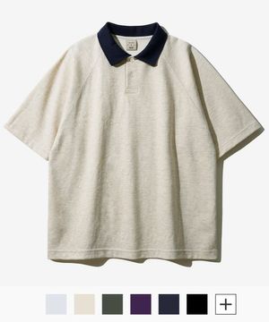 더블코튼 투톤 카라 반팔 티셔츠 오트밀 SJST1412