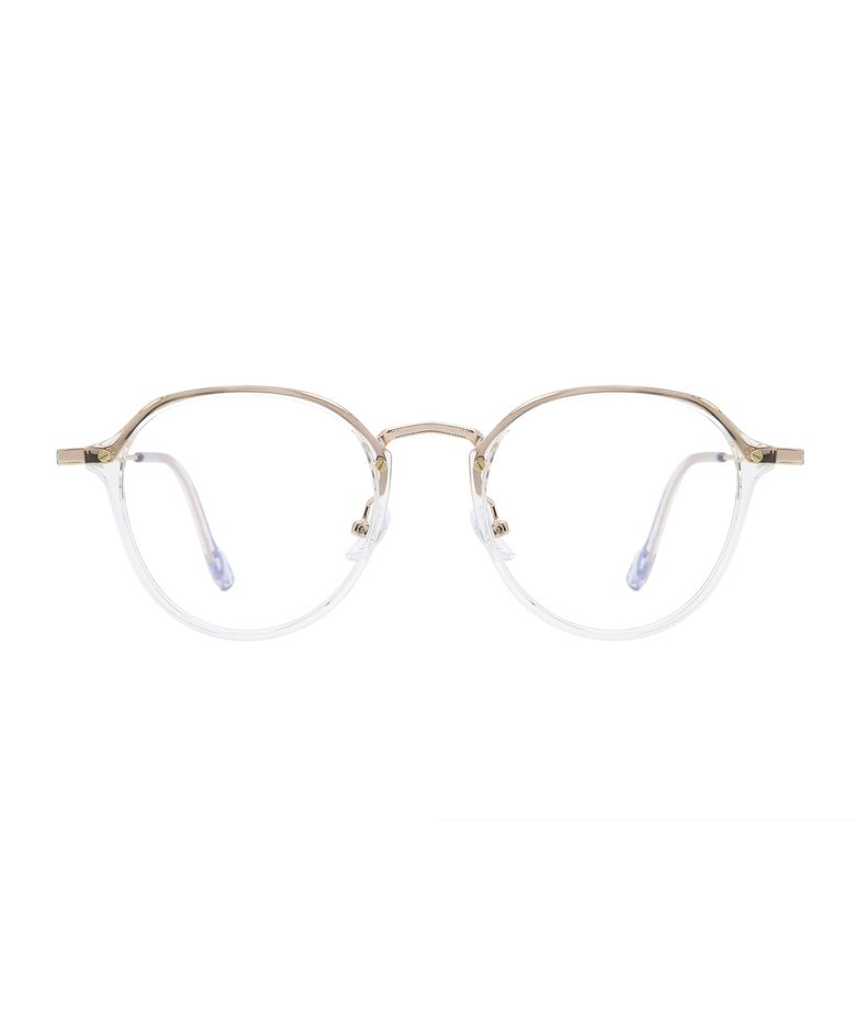 lacan GOLD CRYSTAL 라운드 콤비 메탈 안경