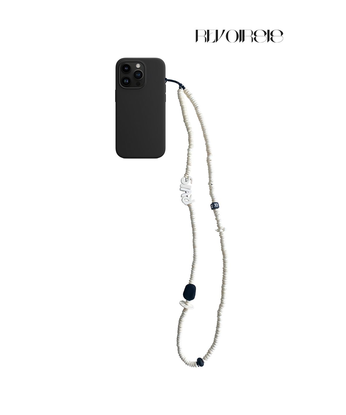 르브아시스(REVOIRSIS) nature beads crossbody phone strap cream