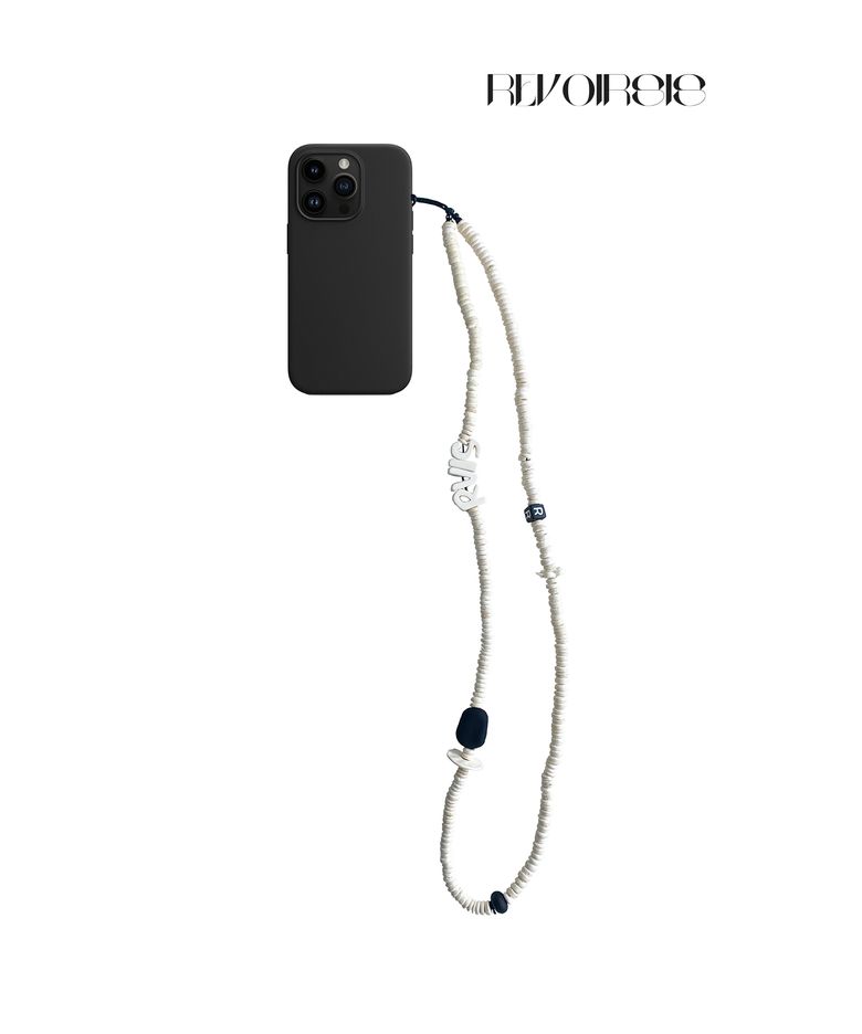 nature beads crossbody phone strap cream