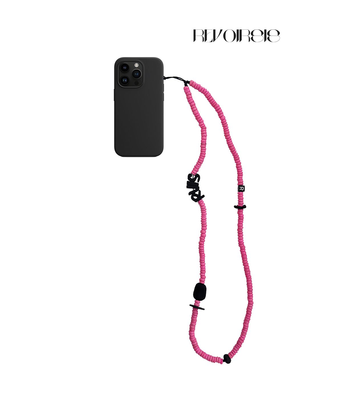 르브아시스(REVOIRSIS) nature beads crossbody phone strap pink