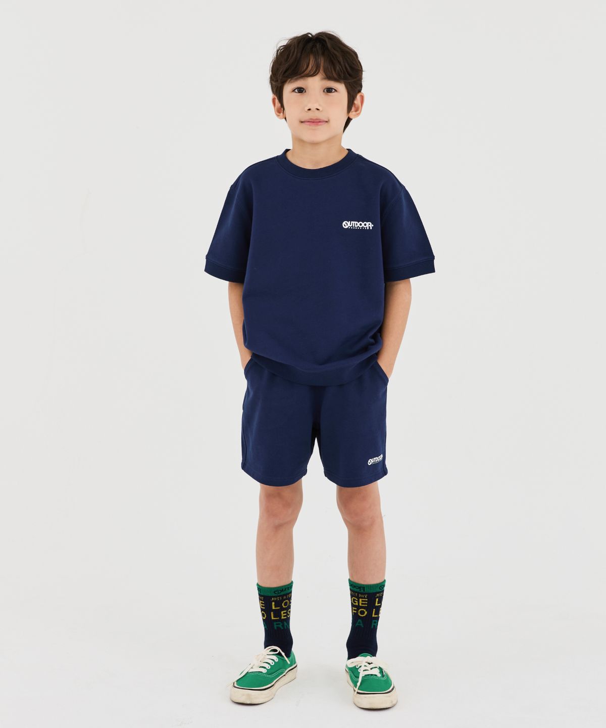 아웃도어 프로덕츠 키즈(OUTDOOR PRODUCTS KIDS) 숏 스웻 세트 (네이비) 658435_NV