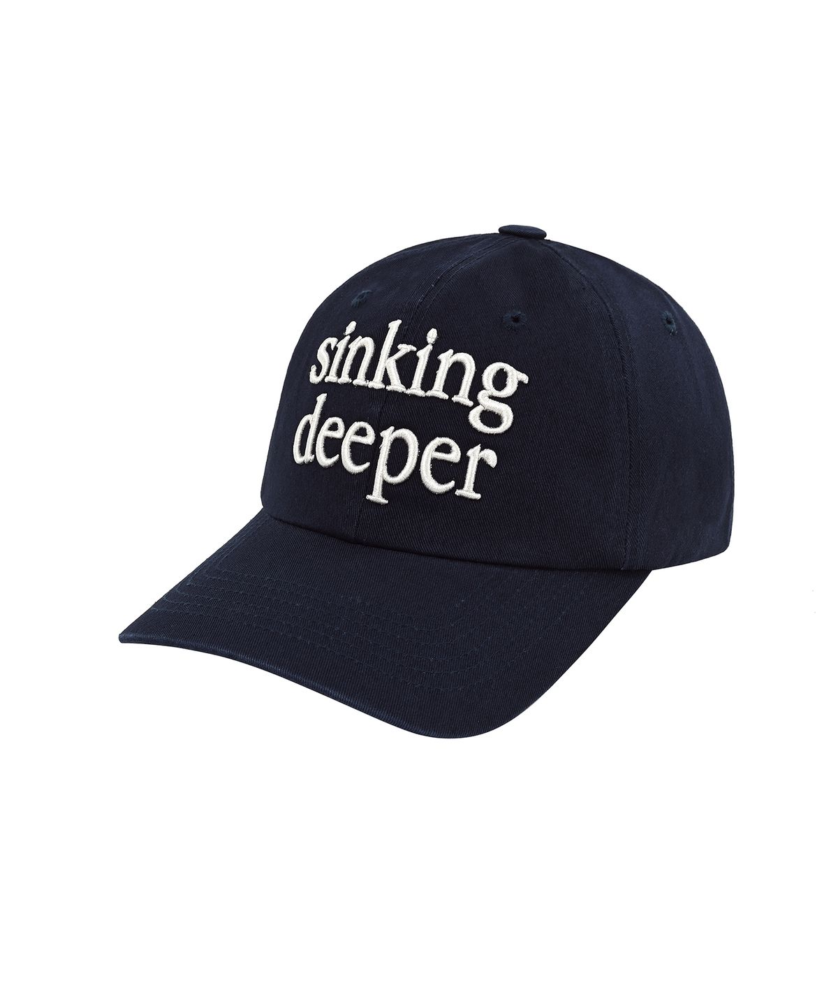 싱킹디퍼(SINKINGDEEPER) 세리프 로고 볼캡(네이비)