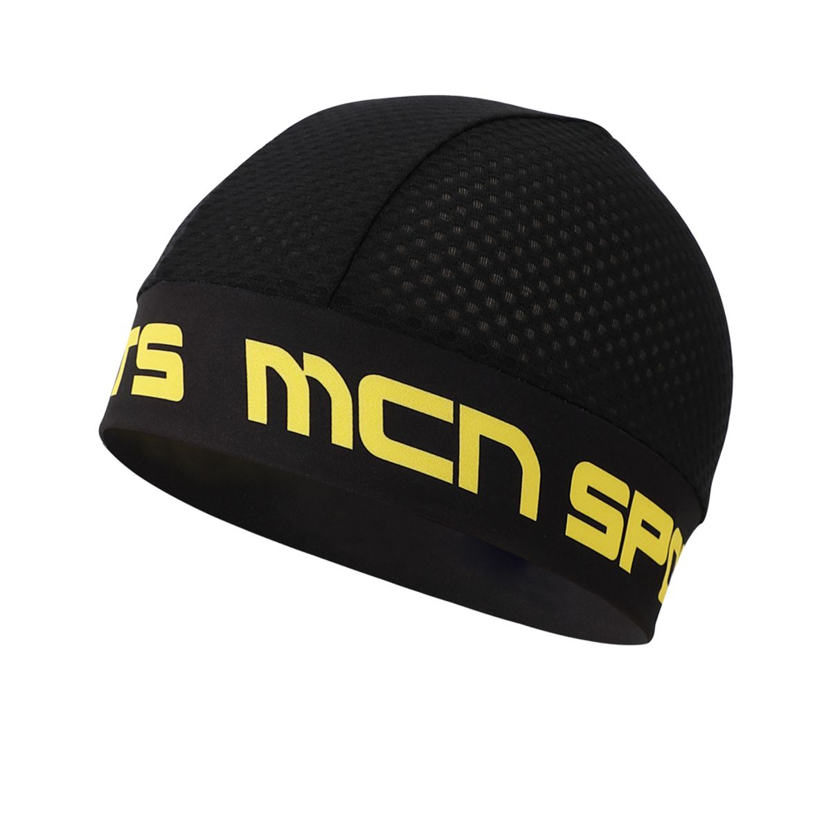 엠씨엔스포츠(MCNSPORTS) K-매쉬 스컬캡 블랙&옐로 자전거 비니 쪽모자