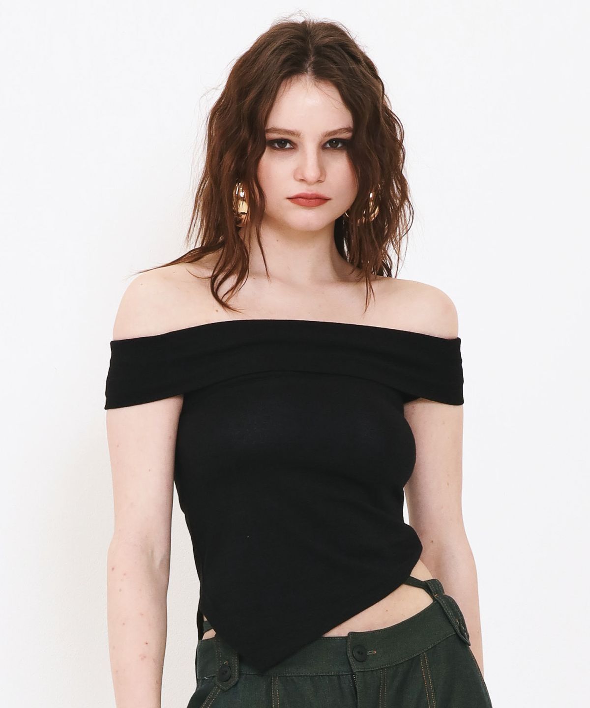 쎄쎄쎄(SETSETSET) OFF SHOULDER KNIT TOP BLACK
