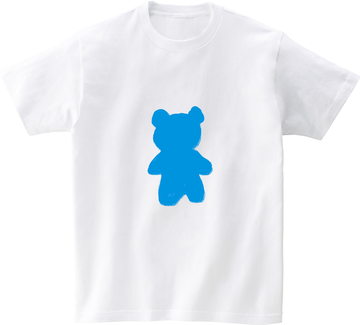 어썸어스(AWESOMEUS) SILHOUERRE BEAR BLUE 반팔 티셔츠 화이트