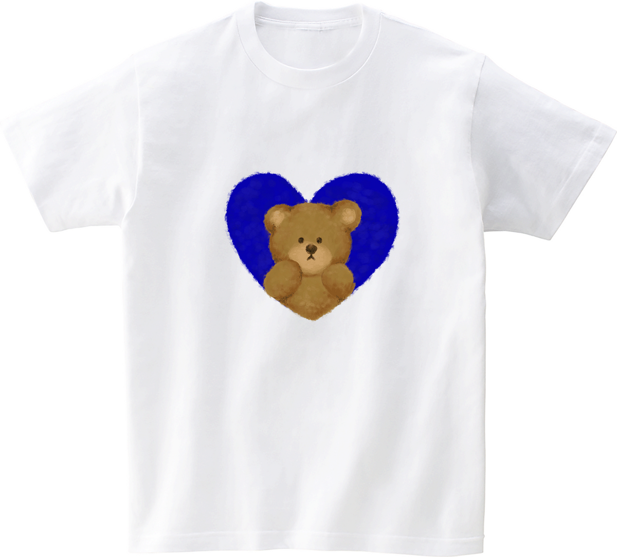 어썸어스(AWESOMEUS) SHY TEDDY BEAR BLUE 반팔 티셔츠 화이트