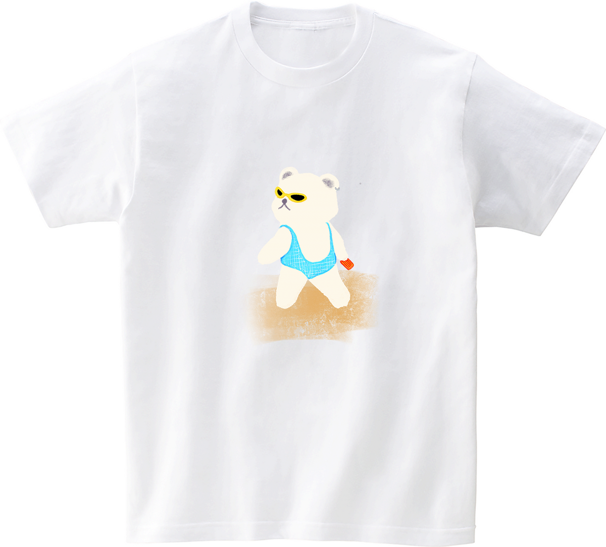 어썸어스(AWESOMEUS) SAND BEACH BEAR 반팔 티셔츠 화이트