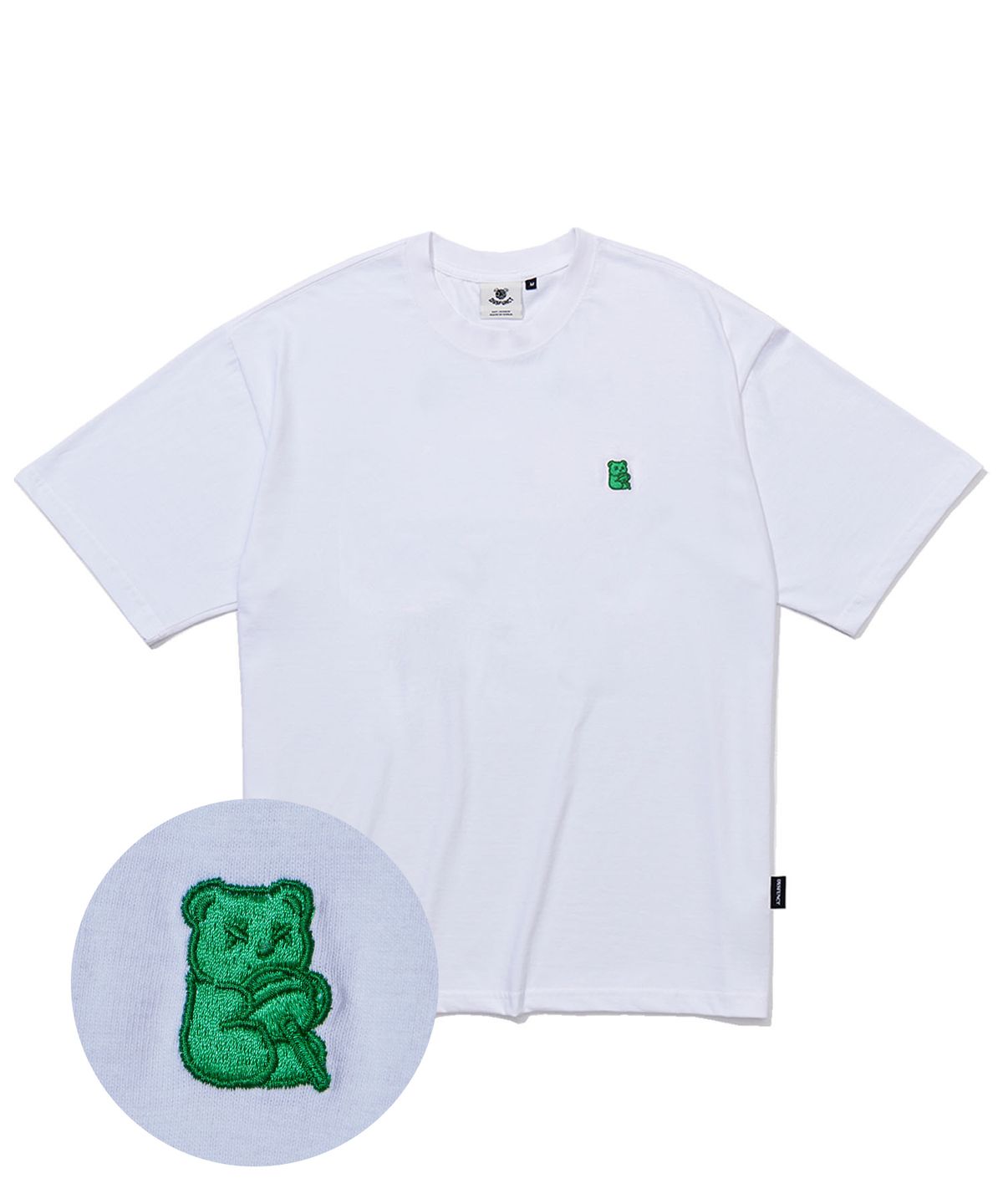 디스펑트(DYSFUNCT) CANDY BEAR PATCH T-SHIRT (WHITE/GREEN)