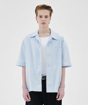 레이어드 패널 셔츠 (스카이 블루)