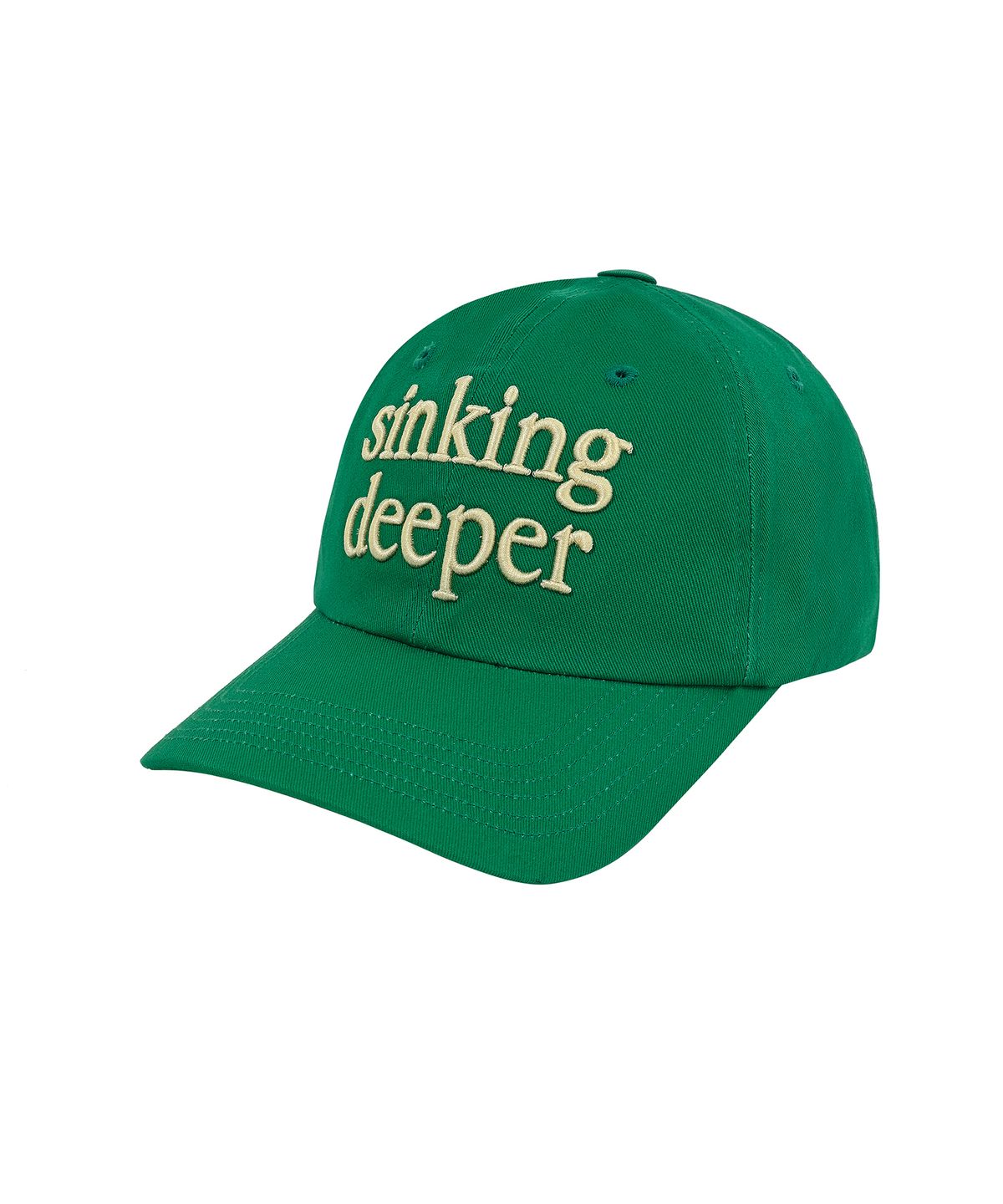 싱킹디퍼(SINKINGDEEPER) 세리프 로고 볼캡(그린)