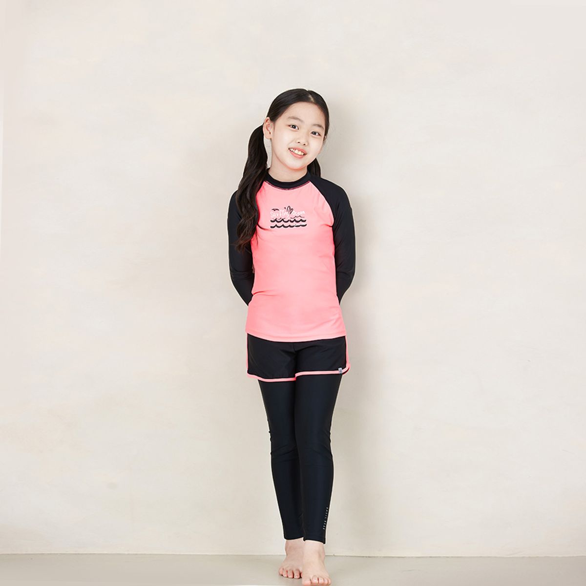 베이직엘르(BASIC ELLE) 여아동 비치웨어 워터레깅스 세트 BEG-S005P