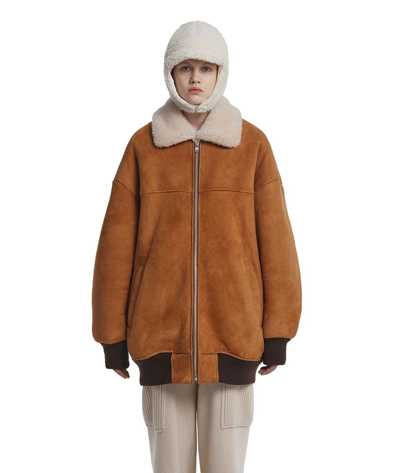 Shearling Bomber Jacket_Brown