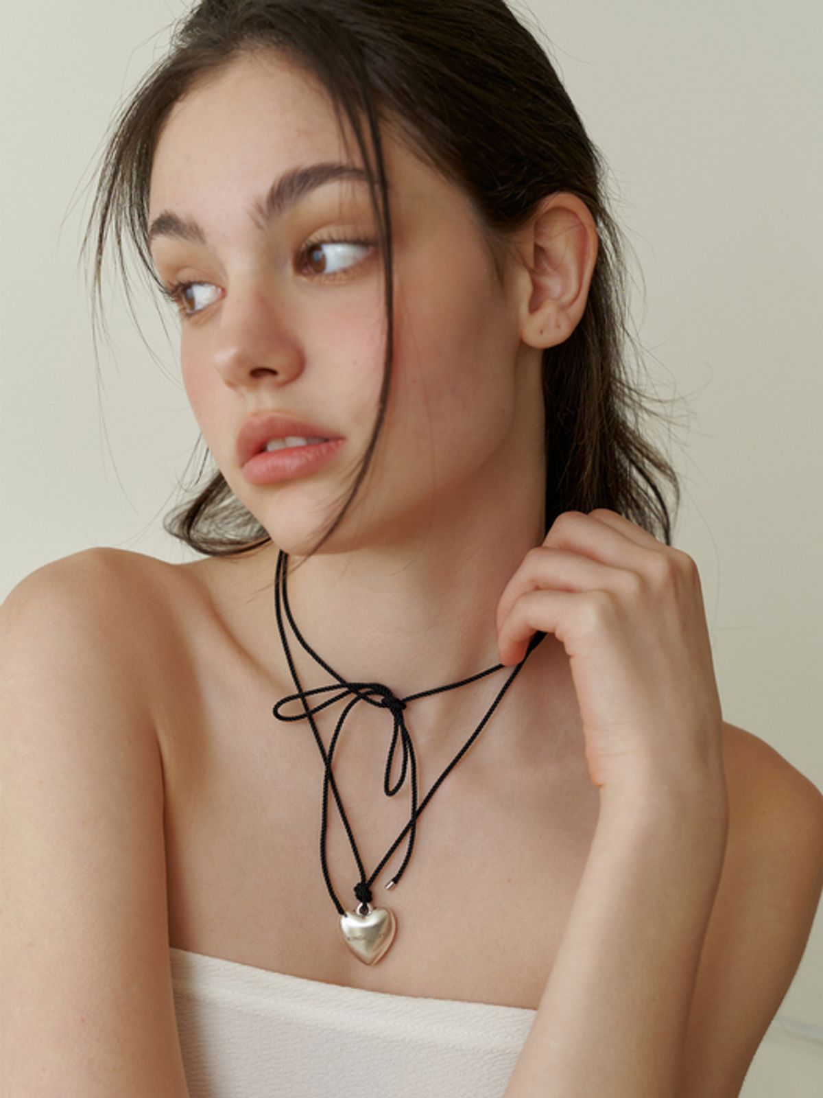 카인더베이비(KINDABABY) 2way logo heart choker necklace