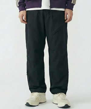 nylon zip slide pants [black]