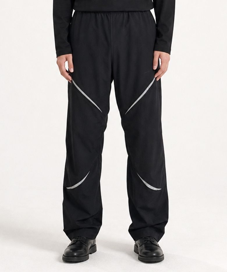 nylon zip slide pants [black]