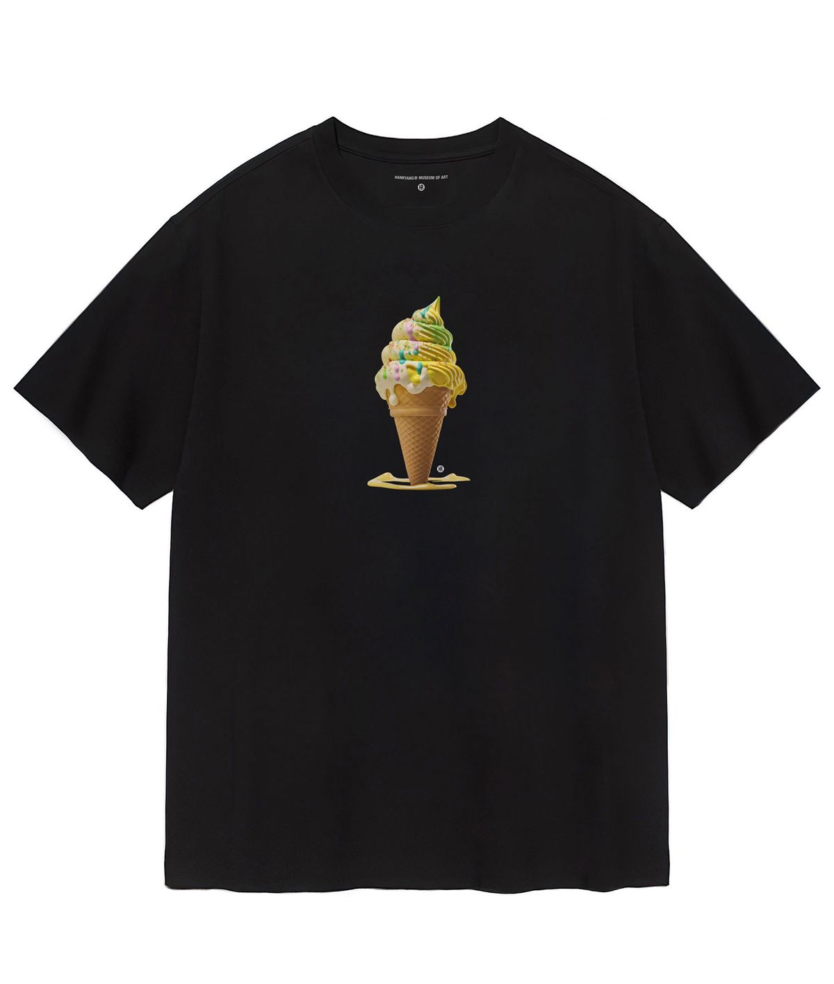 한량 컬렉티브(HANRYANG COLLECTIVE) HR® Eat the ice cream before it melts 아이스크림 블랙 반팔 티셔츠